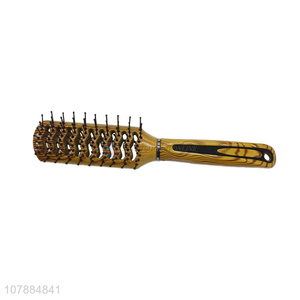 Online wholesale wooden handle modeling comb hollow rib comb