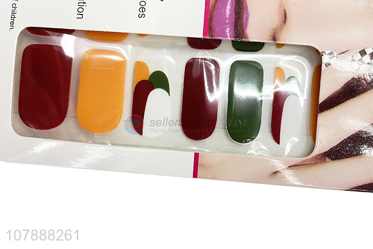 Latest arrival colorful nail polish strips custom nail decals