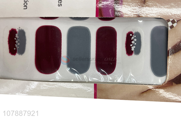 China supplier dark color gel nail wraps winter nail art decoration