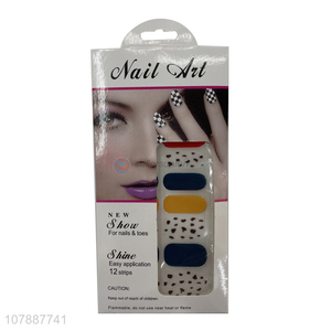 New product wholesale nail art decoration colorful fingernail wraps