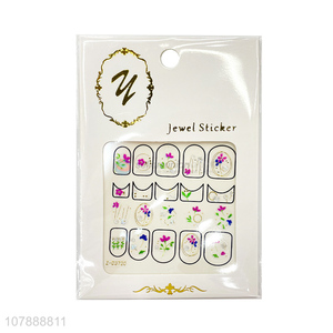 Unique Design Flower Jewel Sticker Nail Decals For Nail Decoration