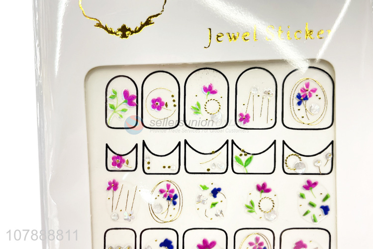 Unique Design Flower Jewel Sticker Nail Decals For Nail Decoration