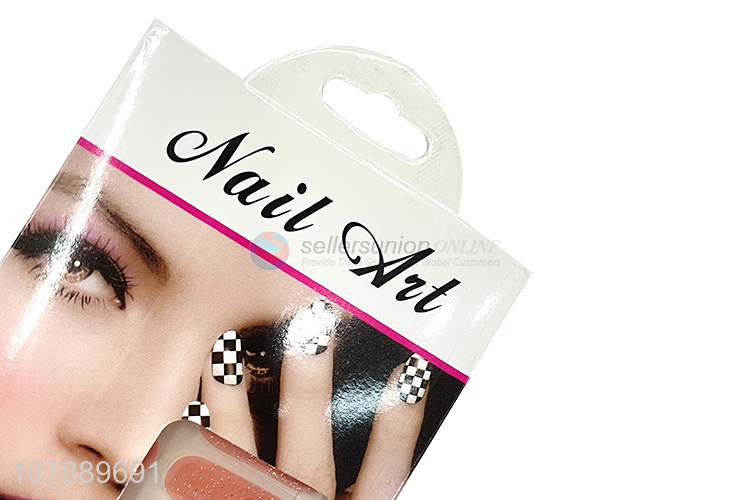 Popular Nail Art Nail Wraps Full Cover Glitter Nail Sticker