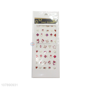 Factory direct sale rose red creative paper nail stickers for ladies