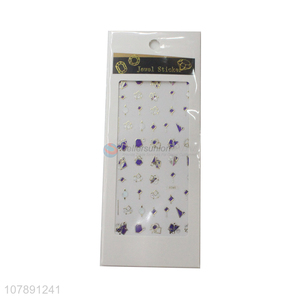 New Arrival Purple DIY Paper Decoration Nail Sticker For Ladies