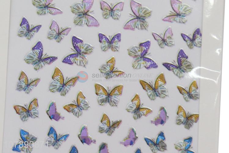 China factory wholesale multicolor butterfly stickers paper nail stickers