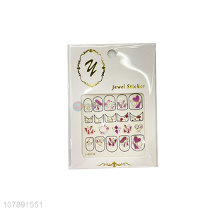 Low price wholesale purple paper love creative nail art stickers set