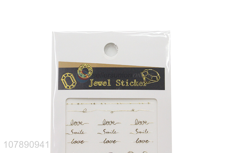 Hot selling hollow creative paper nail stickers set for women