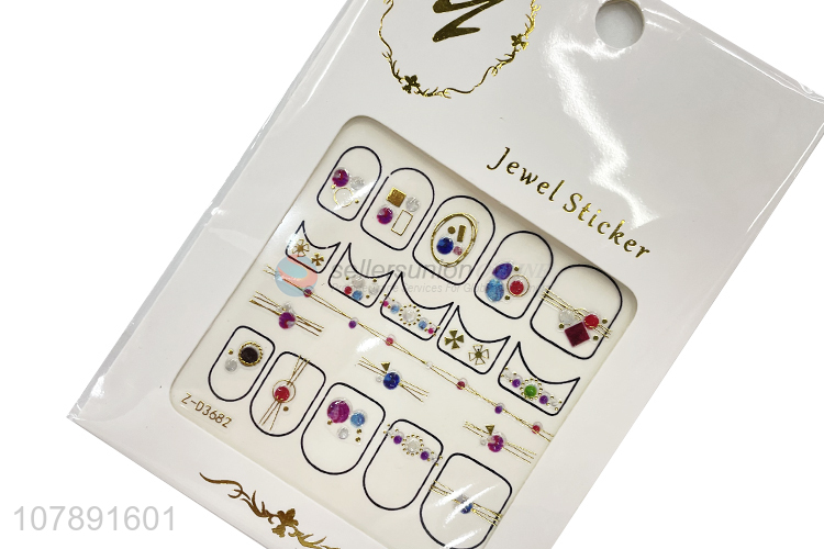 Good wholesale price creative retro nail art stickers rhinestone for ladies