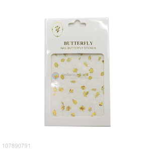 New arrival golden leaf paper nail decoration stickers