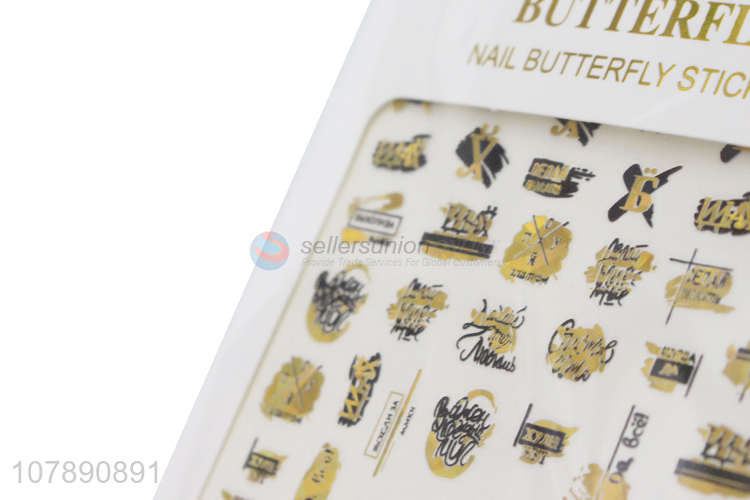 New fashion style letter sticker paper nail sticker for ladies