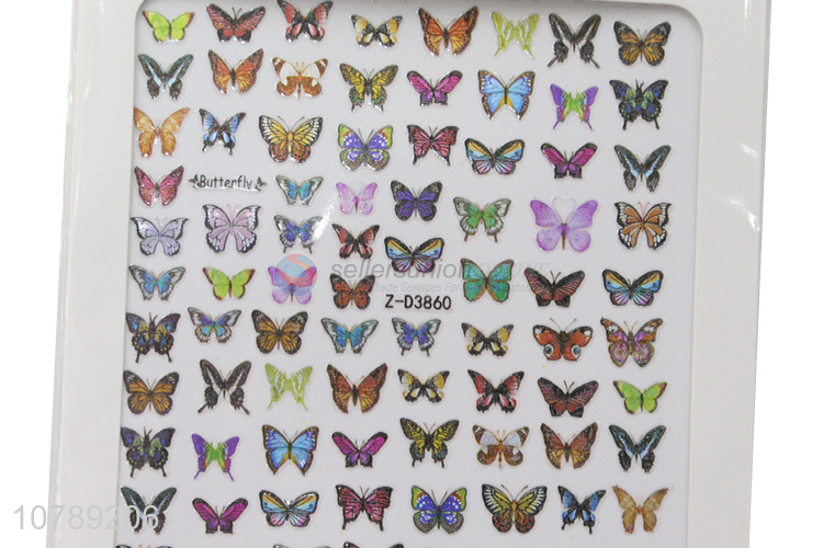 New arrival waterproof nail butterfly stickers for sale