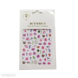 Top quality non-toxic flower pattern women nail art stickers