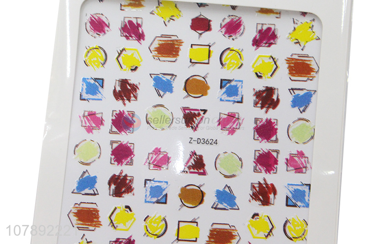 Hot selling colourful non-toxic nail art stickers wholesale