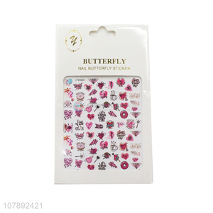 Top sale pink paper women nail wraps nail art stickers wholesale