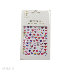 New arrival colourful heart pattern women nail art stickers for sale