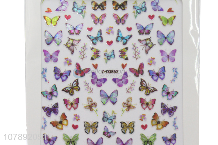 New products colourful non-toxic nail butterfly stickers