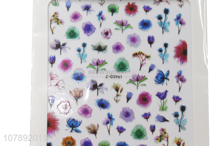 Hot sale long lasting flower pattern nail art stickers