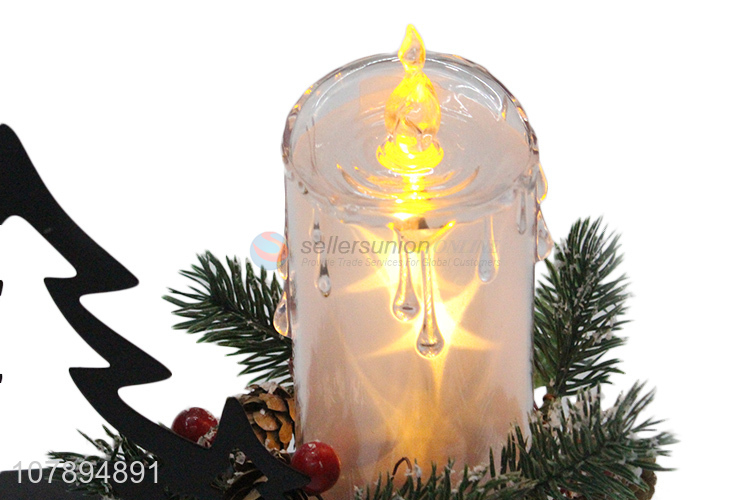 Most popular metal art craft led light wax candle for Xmas decoration