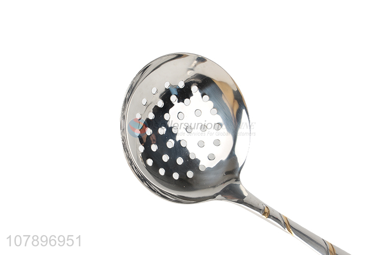 Hot selling silver stainless steel long handle  hot pot colander