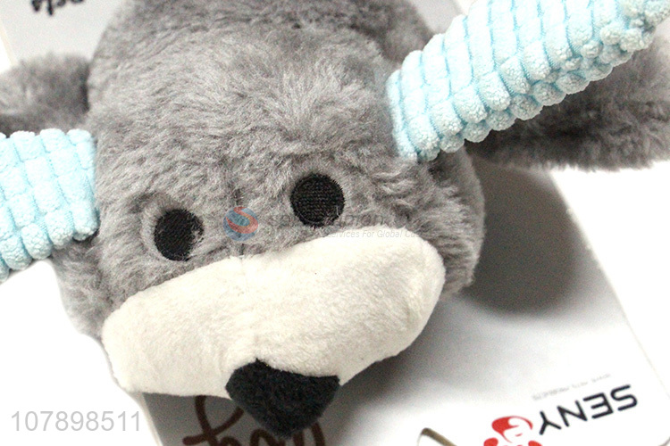 High quality soft dog shape pets chew toys plush toys for sale