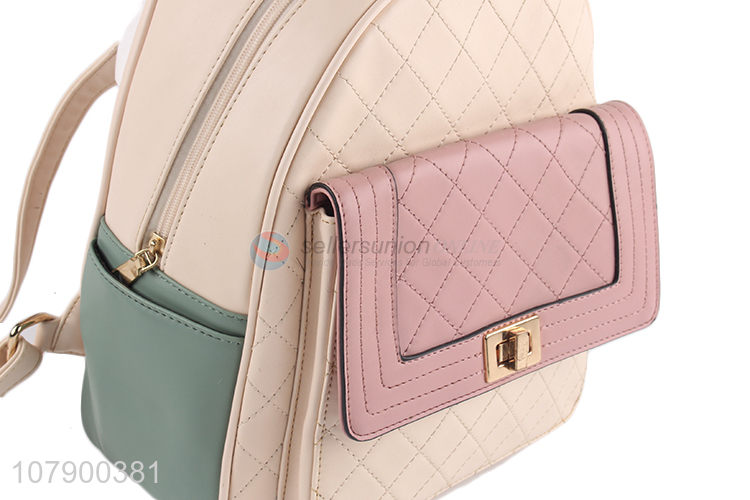 Popular PU Leather Shoulders Bag Zipper Backpack For Women