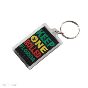 Factory Price Acrylic Key Tag Fashion Keychain Key Ring