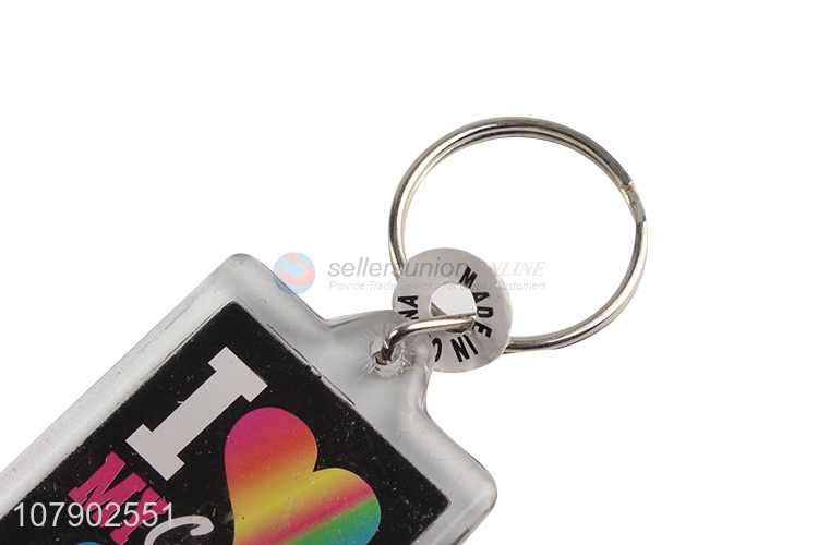 New Design Acrylic Key Chain Promotional Keychain Cheap Key Ring