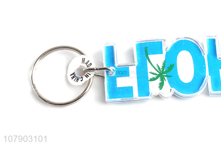 Good Quality Custom Letters Acrylic Key Chain Fashion Key Ring