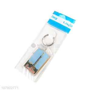 Fashion Color Printing Acrylic Pendant Key Ring Cheap Keychain