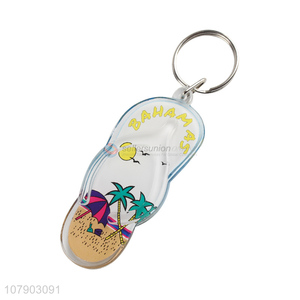 Fashion Printing Flip Flops Key Chain Custom Key Ring