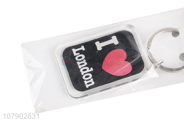 Hot Sale Rectangle Acrylic Keychain Fashion Souvenir Gift