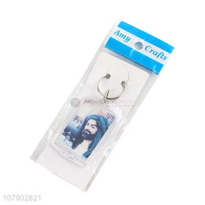 Custom Color Printing Acrylic Tag Keychain Popular Key Ring