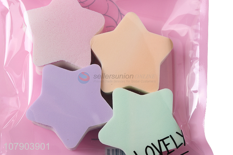 New Arrival 4 Colors Star Shape Makeup Puff Professional Powder Puff