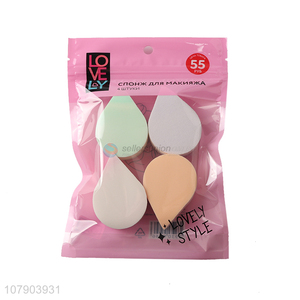 New Design 4 Pieces Drop-Shaped Makeup Puff Powder Puff Set