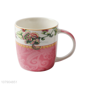 Wholesale Delicate Design Ceramic Mug Fashion Water Cup With Handle