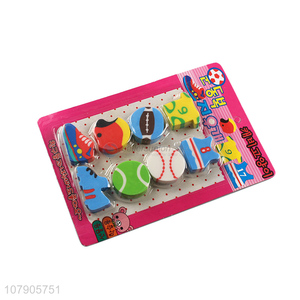 Good Quality Sports Series Cartoon Eraser Cute Stationery Set