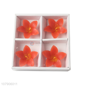 Factory direct sale orange five petal flower candle set