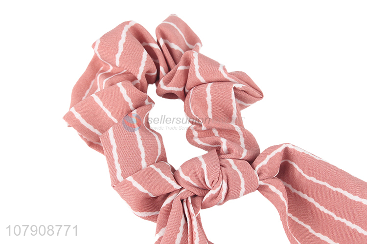 Hot sale striped hair scrunchies scrunchy scarf women elastic hair bands