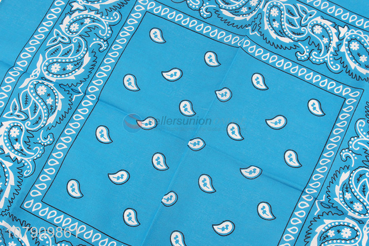 Good price blue simple printed cotton headscarf wholesale