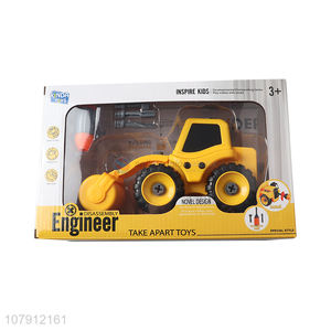 Wholesale plastic toy vechicle diy assembled engineering road machine truck