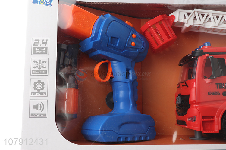 High quality plastic toy vechicle diy disassembly fire fighting truck toy