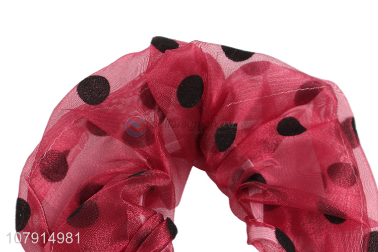 Best Sale Black Dots Elastic Hair Band Fashion Hair Rope For Women