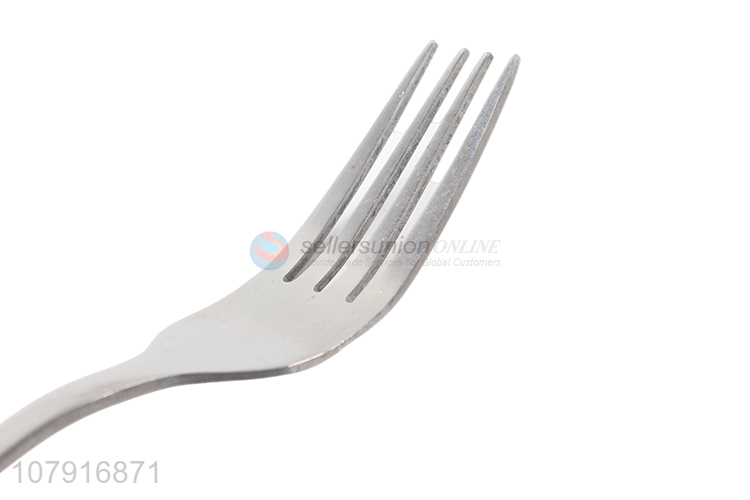 Good quality reusable stainless steel tableware fork with flower pattern handle