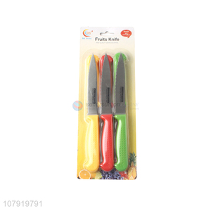 Latest Non-Slip Handle Serrated Fruit Knife Set