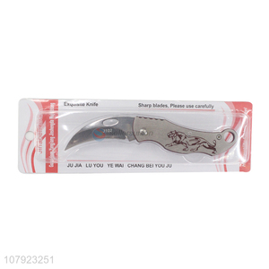 Factory direct sale silver stainless steel folding fruit knife