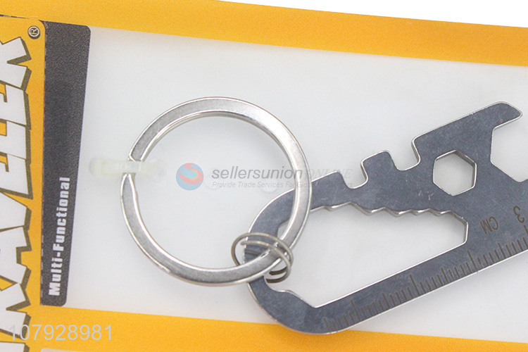 Most popular silver stainless steel multi-function keychain for outdoor