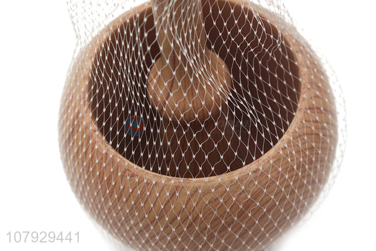 Good quality plastic imitation wooden grain garlic masher for kitchen