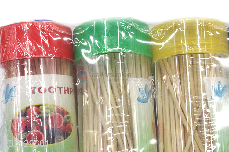 Wholesale wooden disposable toothpicks with bottle household gadgets