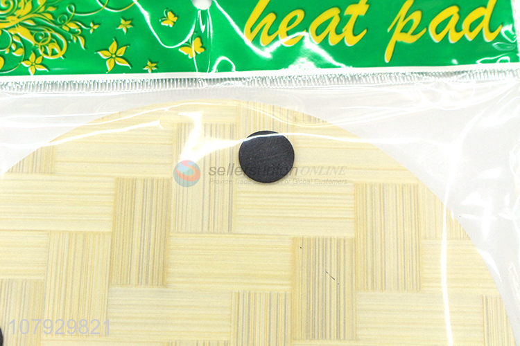 New products round bamboo printed heat insulation pad for kitchen